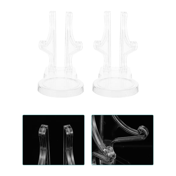 Worgeous  Cup and Disc Bracket Holder Dinnerware Display Stand for Teacups Coffee Mug Travel Transparent