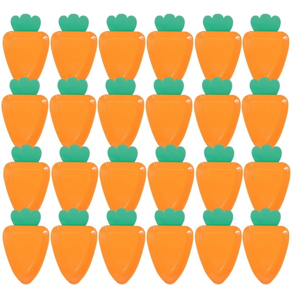 Worgeous Cute Carrot Shaped Paper Plates for Party and Gathering Lightweight and Portable Orange 24pcs