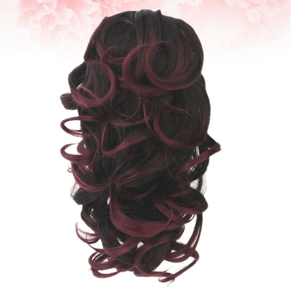 Raindrops Flat Style Claw Clip Dark Red Women Girls Hair Extension 1Pcs 11.8x3.9x0.2In