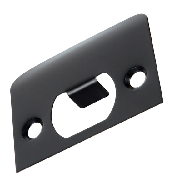 HOOWIFFY Black Stainless Steel Door Lock Tongue Buckle Plate, D-Shaped Metal Hardware for Secure Door Installation