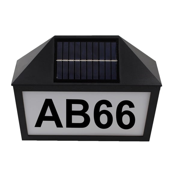Solar Powered LED Door Number Light for Home with ABS PC Material and Black Color