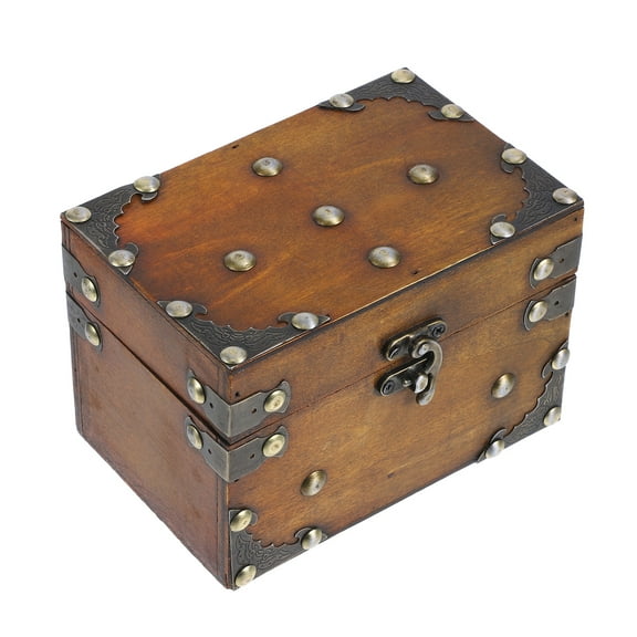 Worgeous Decorative Boxes Chest with Lock Transparent Supplies Wall Shelves Gifts Baby Bridesmaid Brown