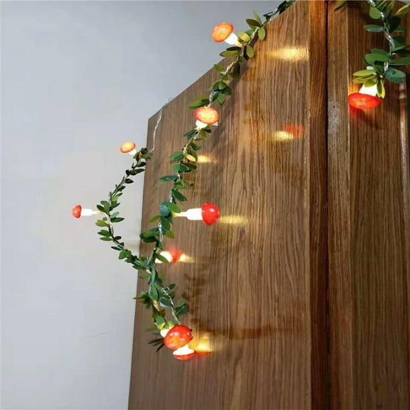 FONDOTIN Garden Party Mushroom Shaped String Light Multi 1Pcs 118.1In