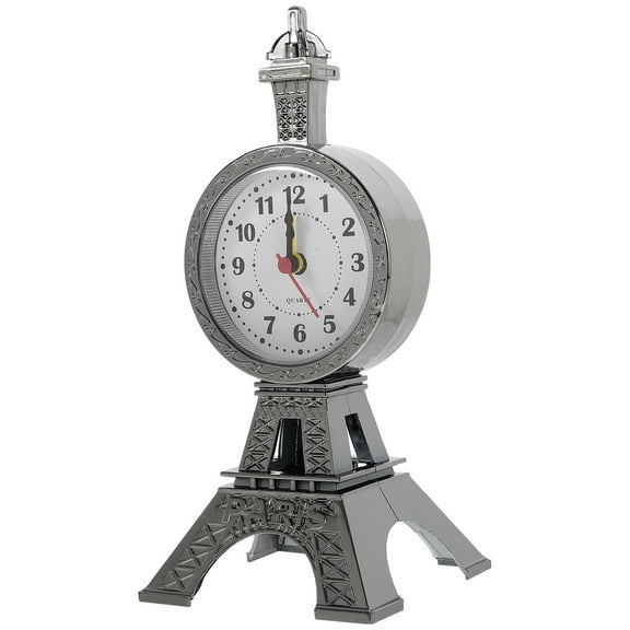 Worgeous Desk Alarm Clock Eiffel Tower Bedside Clock Tabletop Vintage Style Alarm Clock