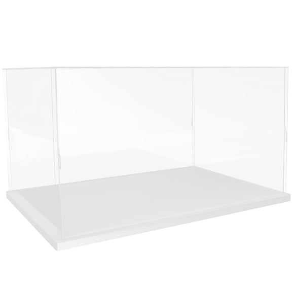 Worgeous Display Case Acrylic and Plastic Collectible Box for Storage White High Transparent with