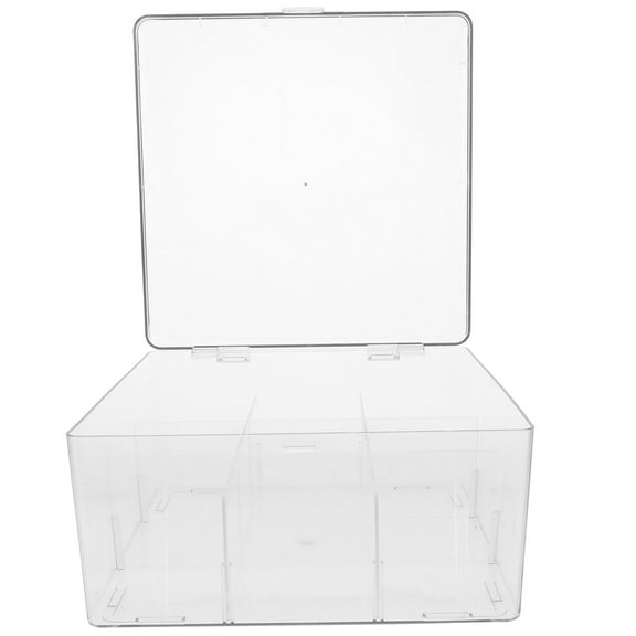 Worgeous Divided Card Storage Box 23.00X23.00X10.00CM Transparent
