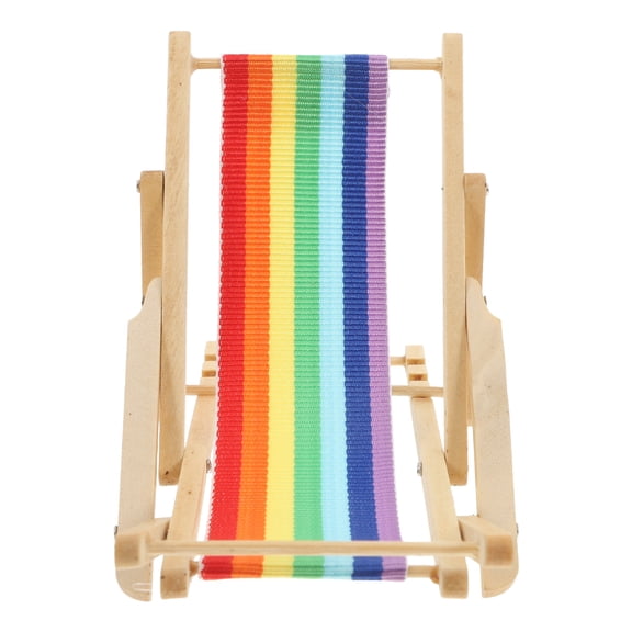 Worgeous Miniature Folding Beach Chair dollhouse Furniture Lounge Chair for Dolls Micro Landscape Mini Beach Chair Mini Folding Chair