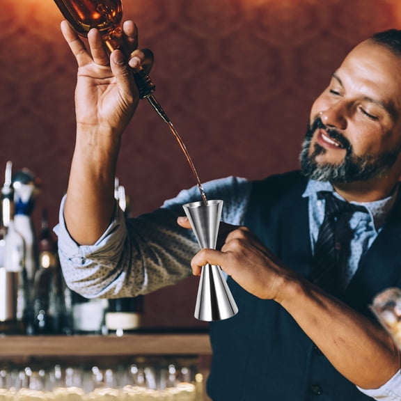 Worgeous Double Jigger Measuring Cup for Bartending Cocktail Service 30/45ml Stainless Steel Silver