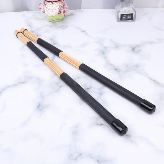 Milisten Rhythm Music Sticks Drum Stick Wood Black 1 Pair 15.7x0.6in