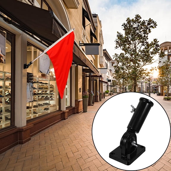 Worgeous Durable Aluminum Alloy Flag Pole Holder for Home Use Black Adjustable and Sturdy 6.3 Inches