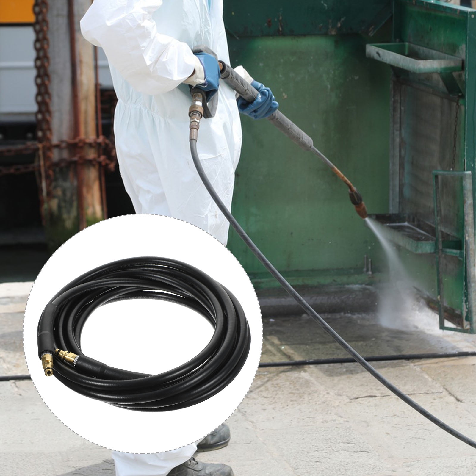 Worgeous Durable Black Rubber Washing Machine Hose for Cold Water Applications Flexible Design 6M