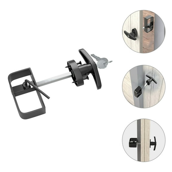 Worgeous Durable Black Zinc Alloy Barn Door Lock Set with Key for Home Use Perfect for Garages and Gates