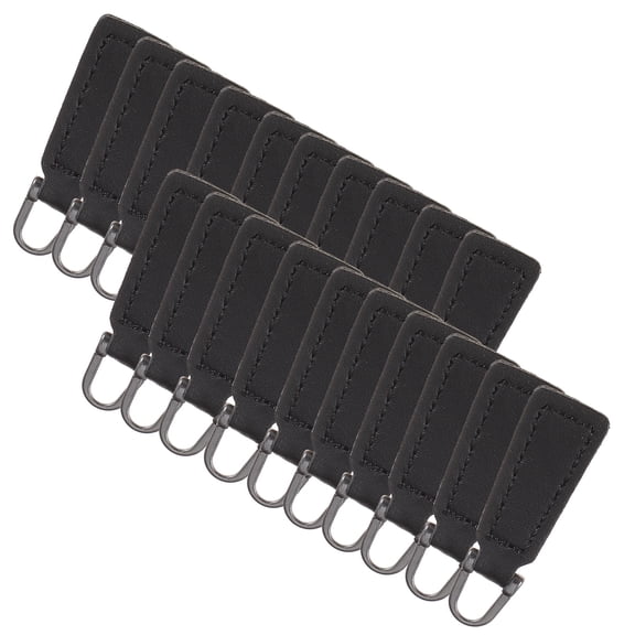 Worgeous Durable Black Zipper Head Pullers for Repairing Handbags and Luggage Made of PU and Metal 20PCS