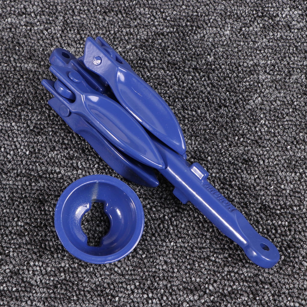 Worgeous Durable Canoe Anchor Made of Metal for Boats Blue Foldable and Compact Size Suitable for Kayaking 4 Foots Design