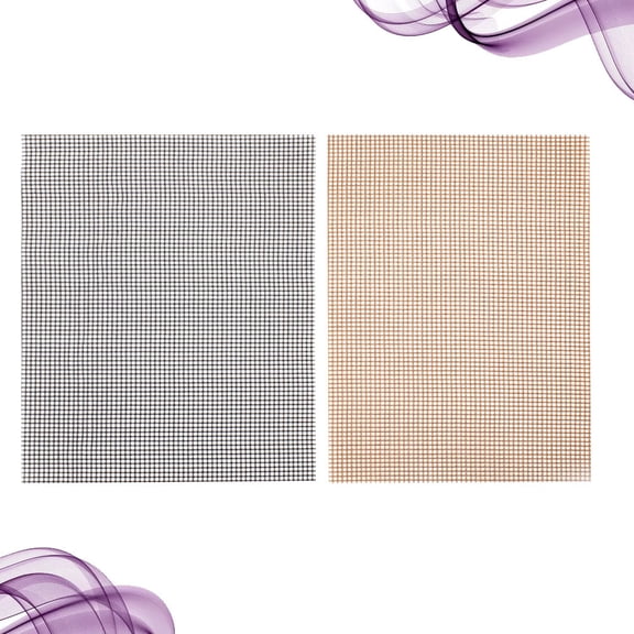Worgeous 2Pcs Rectangular Fiberglass Barbecue Grid Mat Non-Stick Reusable for Picnic and Restaurant Use 15.7x12.9x0.1in