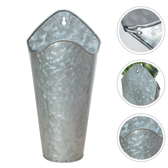 RENACLIPY Galvanized Iron Wall-Mounted Flower Pot Holder for Outdoor Gardeners, 1 Piece Plant Hanger