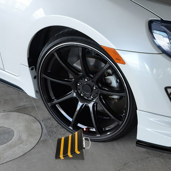 RENACLIPY Black Rubber Car Wheel Chocks for Anti- Stability and Secure Parking Safety
