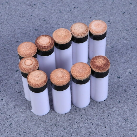 RENACLIPY 10-Pack White Press-On Cue Tips for Pool Billiards, Replacement Set for Billiard Accessories