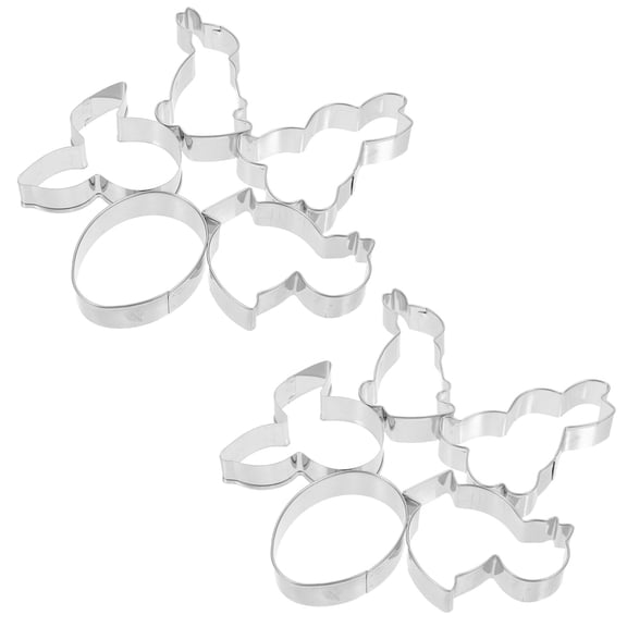 Worgeous Easter Bunny Cookie Cutter Mold for Decoration Made of Stainless Steel Silver Color Perfect for Easter Party Favors 10Pcs