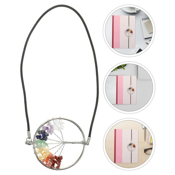 Worgeous Elastic Tree Bookmark With Beaded Rope Crystal Stone Decoration Tree Design Bookmark For Books Bracelets And Hair Accessories