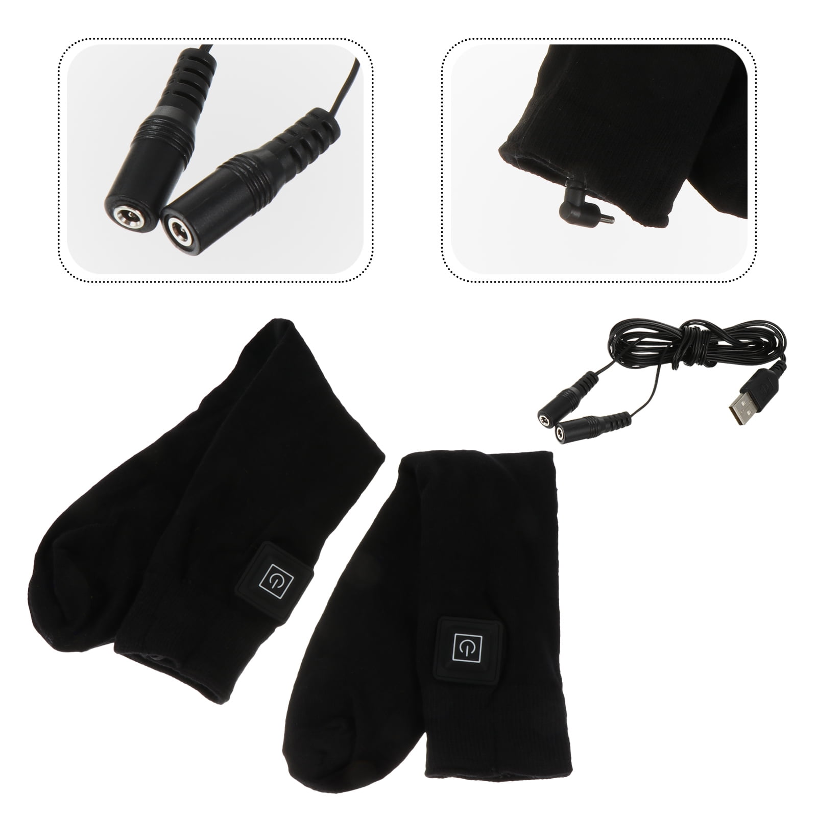 Electric Socks Cotton Heated for Men Toddler Warm Miss Black