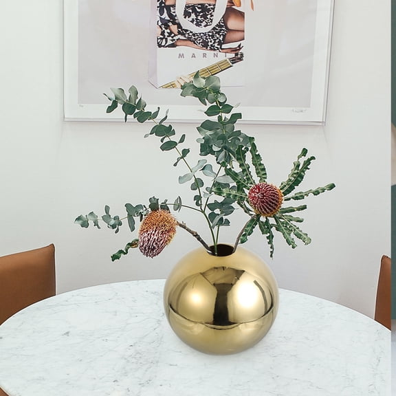Worgeous  Electroplated Ceramic Vase for Indoor Plants Garden Office Golden