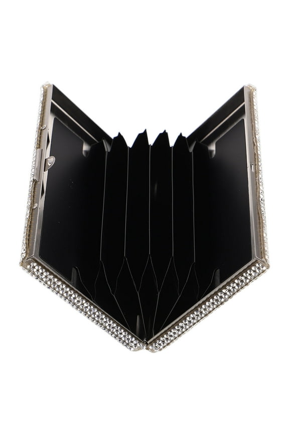Women's Credit Card Wallet Small Business Card Organizer with Rhinestone Detail Photocard Holder Stylish Card Case