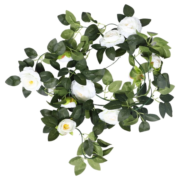 Worgeous Fake Hanging Flowers Artificial Rose Vine For Indoor Rose Flower Garland Artificial Silk Vine Leaves Hanging Flowers For Wall Fireplace