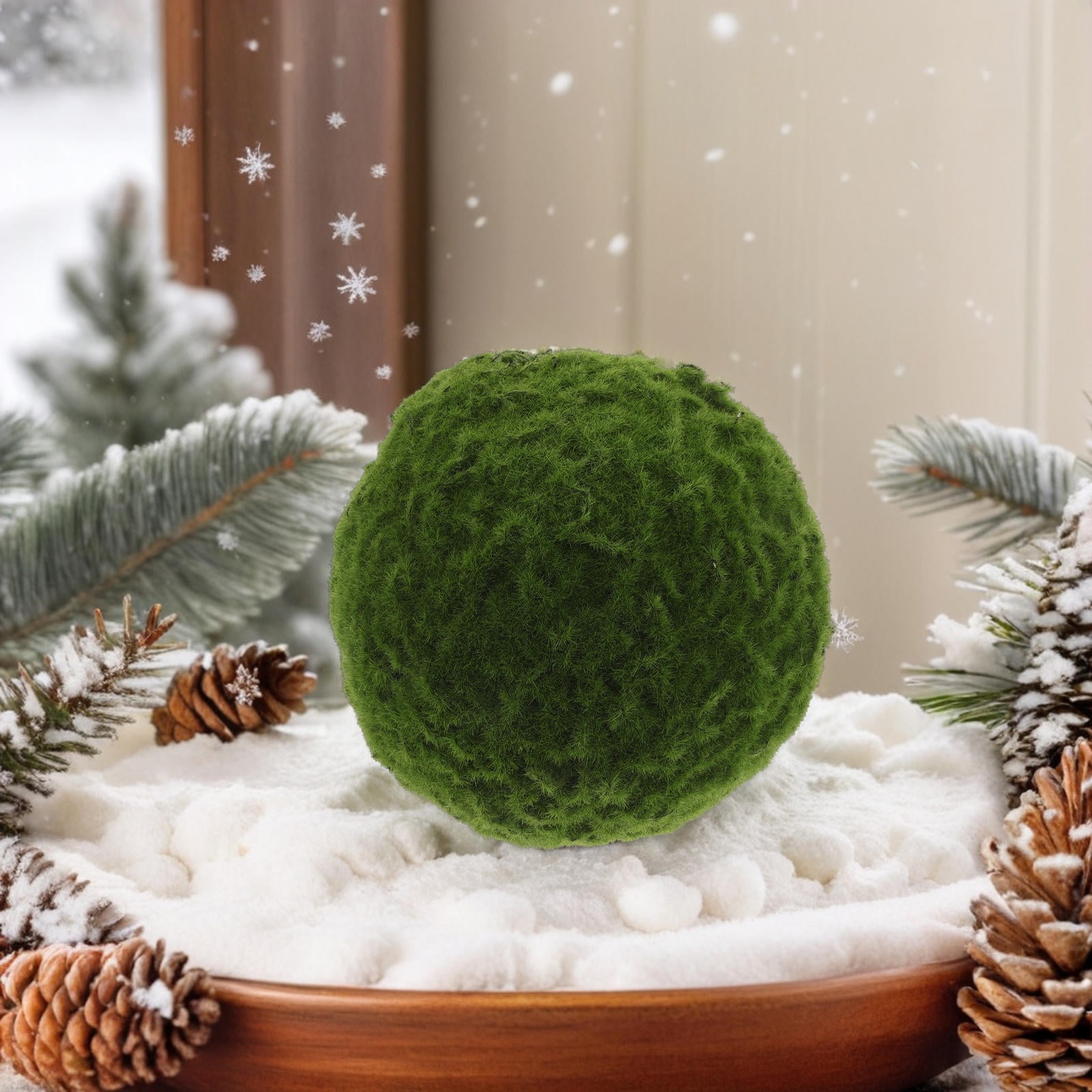 Worgeous Faux Green Moss Ball for Home Decor DIY Holiday Display Realistic Artificial Moss Plant for Party Wedding Vase Filler Foam Grass Ball for Decoration