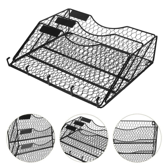 Worgeous File Holder Basket Hanging Magazine Rack Wire Baskets Office Black