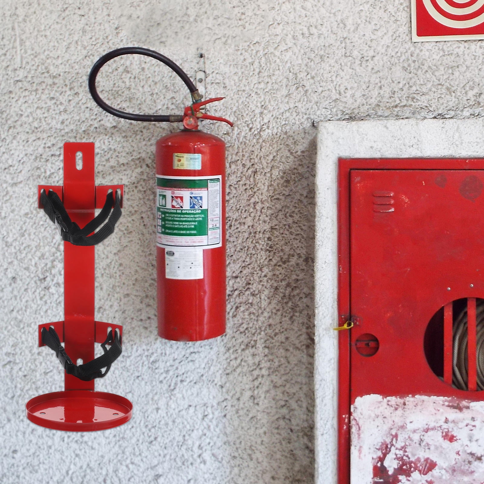 RENACLIPY Renaclipy Heavy Duty Fire Extinguisher Mount for Vehicles Red Secure Fixation Space Saving