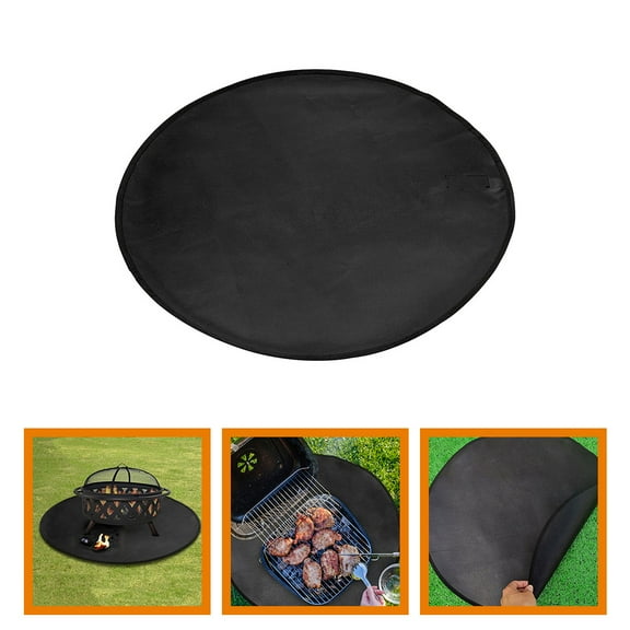 Worgeous Fire Pit Accessories 1Set Black Round for Patio Use 29.87x29.87in