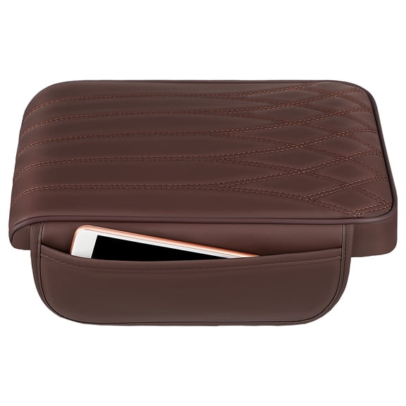 SEWCHICS Center Console Armrest Cover Comfortable Cushioning Coffee 1Pcs