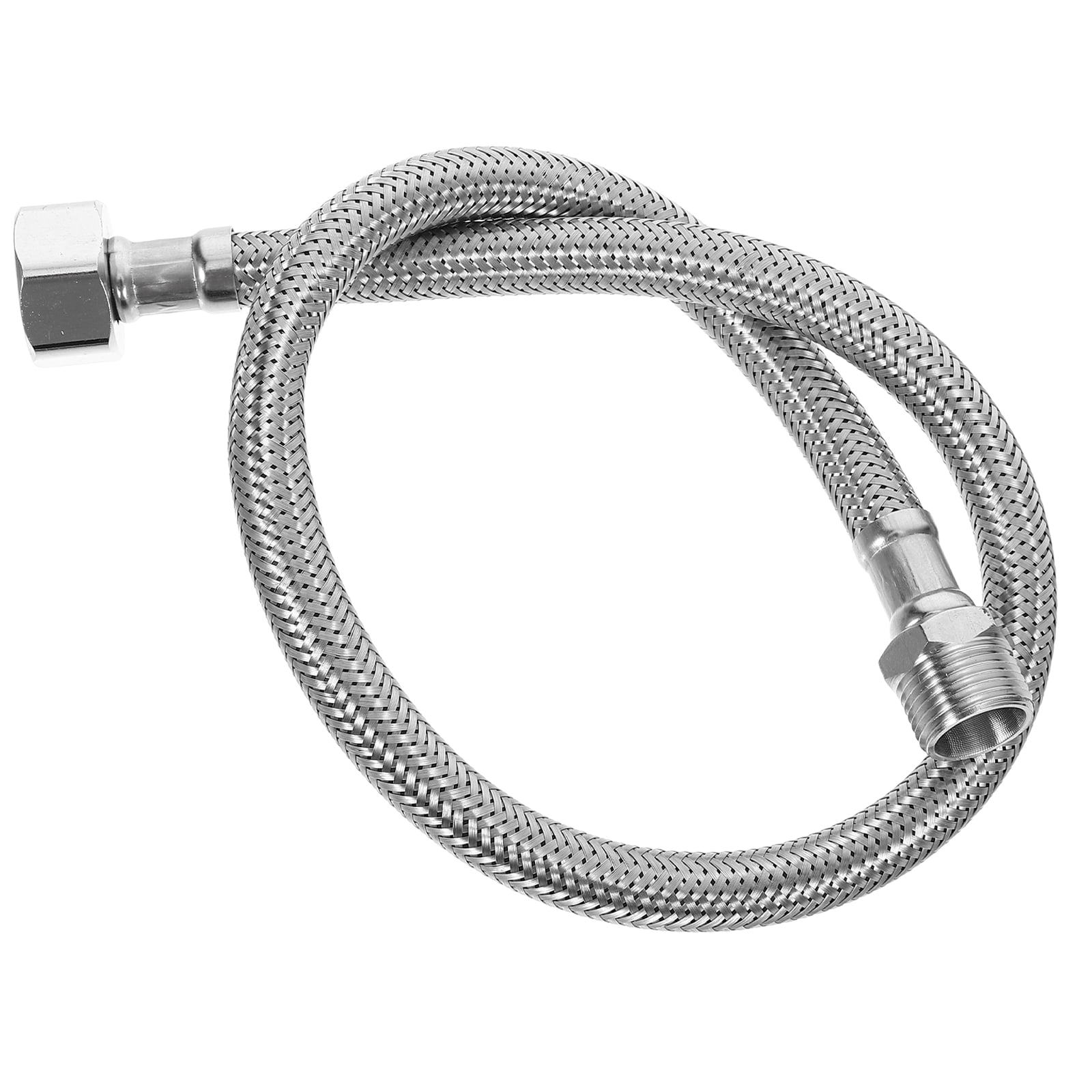 Sumerain 24" Braided Stainless Steel Faucet Supply Lines – 1/2" FIP X 3/8" Compression, 2-Pack (Hot & Cold Marked)