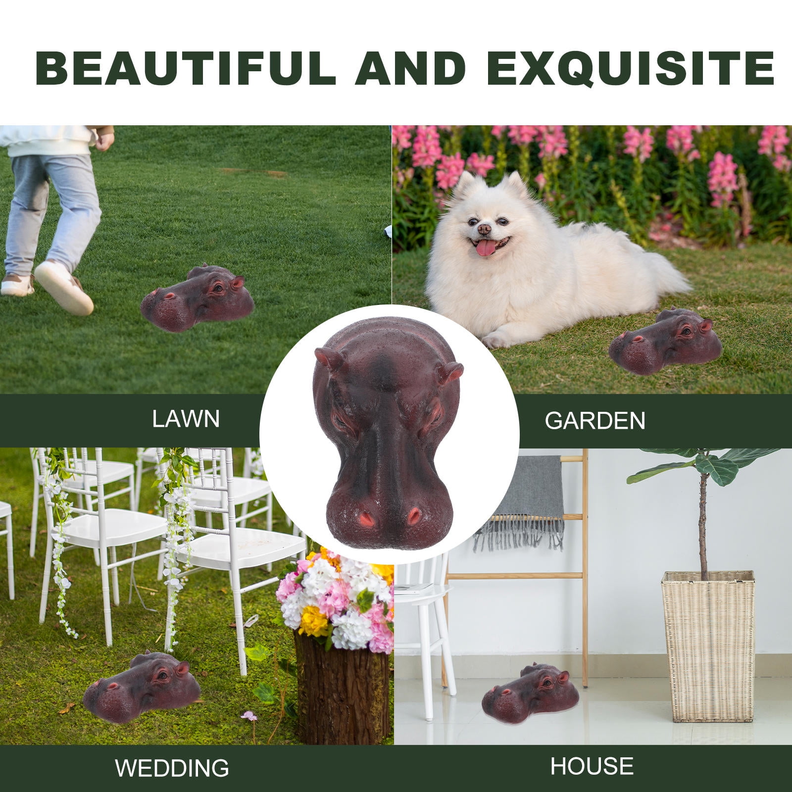 Worgeous Floating Animals in The Pond 18.50X11.50X7.30CM Brown ...