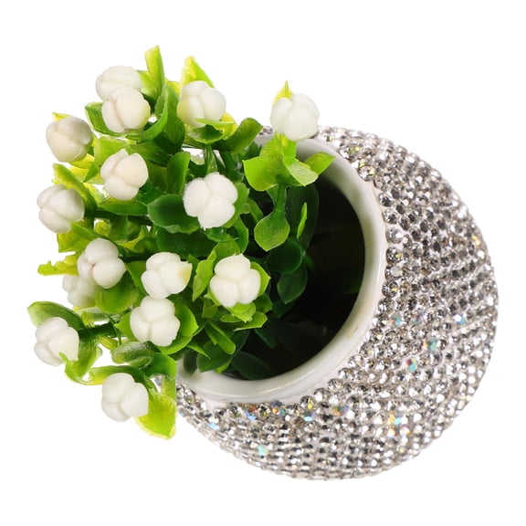 Worgeous Flower Car Dashboard Decorations Bling Car Flower Pot Car Ornaments Flower Toy For Car Interior Flower Vase Accessories