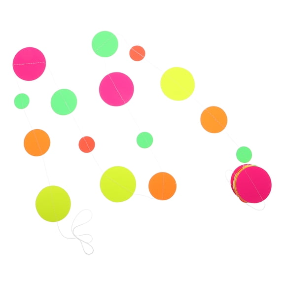 COSMOBETTY Hanging Paper Gar Fluorescent Circle Dot Banner for Wedding and Event Decorations