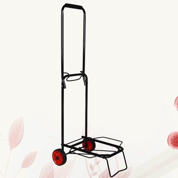 Worgeous Foldable Shopping Cart with Stainless Steel Handle, Quiet Smooth Rolling Wheels, Black, 100kg Heavy Duty Capacity