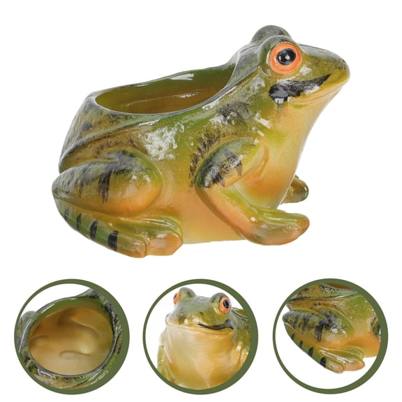 Worgeous  Frog Flowerpot Decoration Planter Home Indoor Planters Animals Green