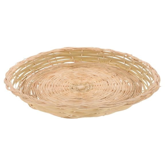 SEWCHICS Round Bamboo Basket for Storage with HeatInsulating Tray Ideal for Kitchens and Dining Rooms Khaki 12.5 inches