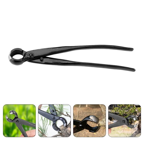 Worgeous Garden Branch Knob Cutter with Circular Concave Edges for Bonsai and Shrubs Pruning High Carbon Steel Black