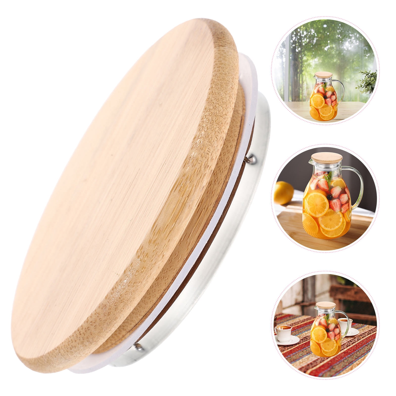 Worgeous Glass Water Pitcher Lid Water Jug Cover Replacement Lid Kettle ...