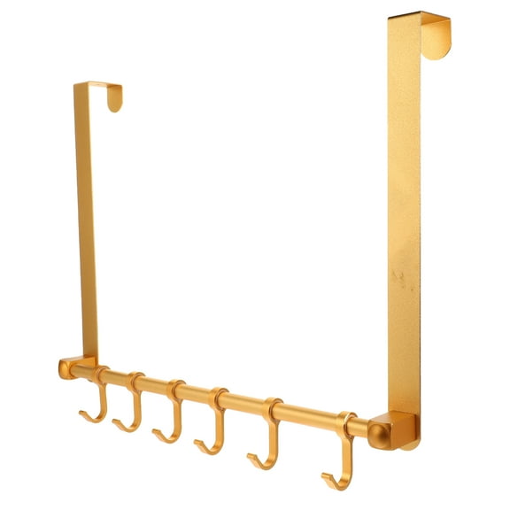 Worgeous Golden Aluminium Alloy Over Door Hook Hanger for Home Easy Installation MultiFunctional Hooks 1 Set