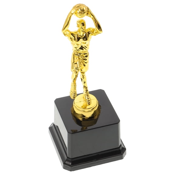 Worgeous Golden Basketball Figure Trophy Plastic Gift for Sports Match Durable Keepsake 7.5 Inches
