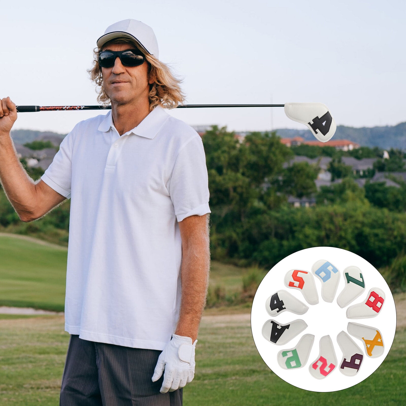 Worgeous Golf Club Head Sleeve Made of Durable PU Leather for Protection Most Clubs