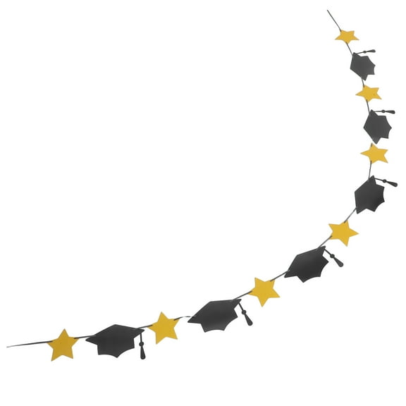 Worgeous Graduation Decorations Grad Cap Hats Star Bunting Banners Hanging Garland For School College Classroom Home Graduation Party Decorations Supplies Photo Backdrop