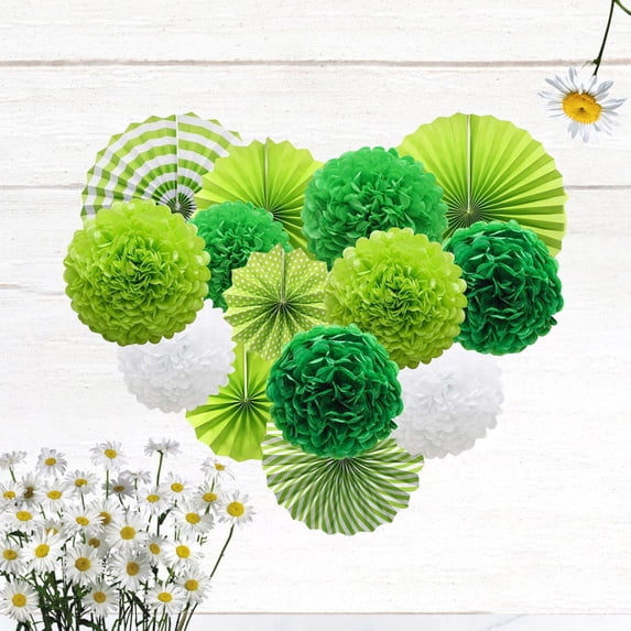 Worgeous Green Pom Poms Flower Accessories Set