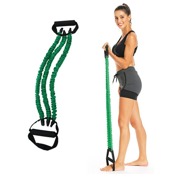 Worgeous Green TPE Chest Expander with Ergonomic Handles for Sports Use Lightweight and Portable 3x25 Pounds