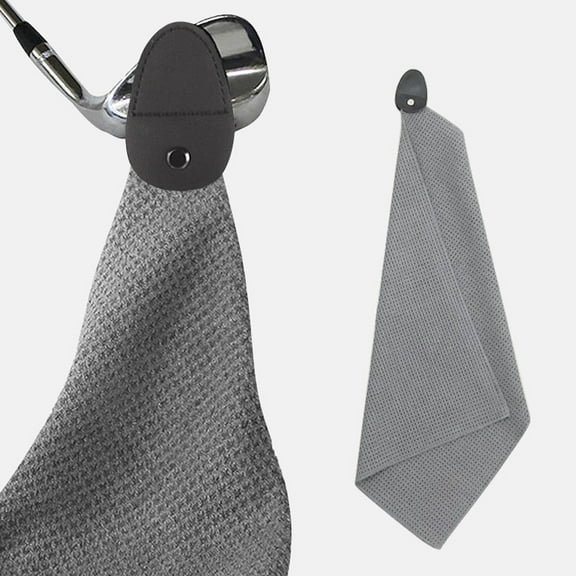 Worgeous Grey Fiber Golf Towel with Magnet for Outdoor Use Easily Cleans Balls 12.5x18 inches