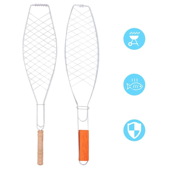 Phenofice Grilling Accessories Assorted Color Iron Prevent Food from Falling BBQ Party 2Pcs